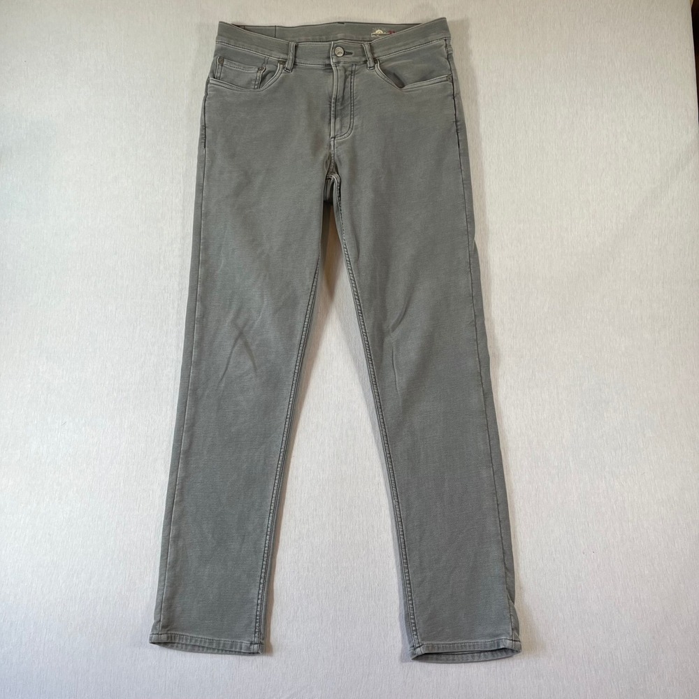 Faherty Brand Pants Mens 31x30 5-Pocket Slate Gray Slim Stretch Movement